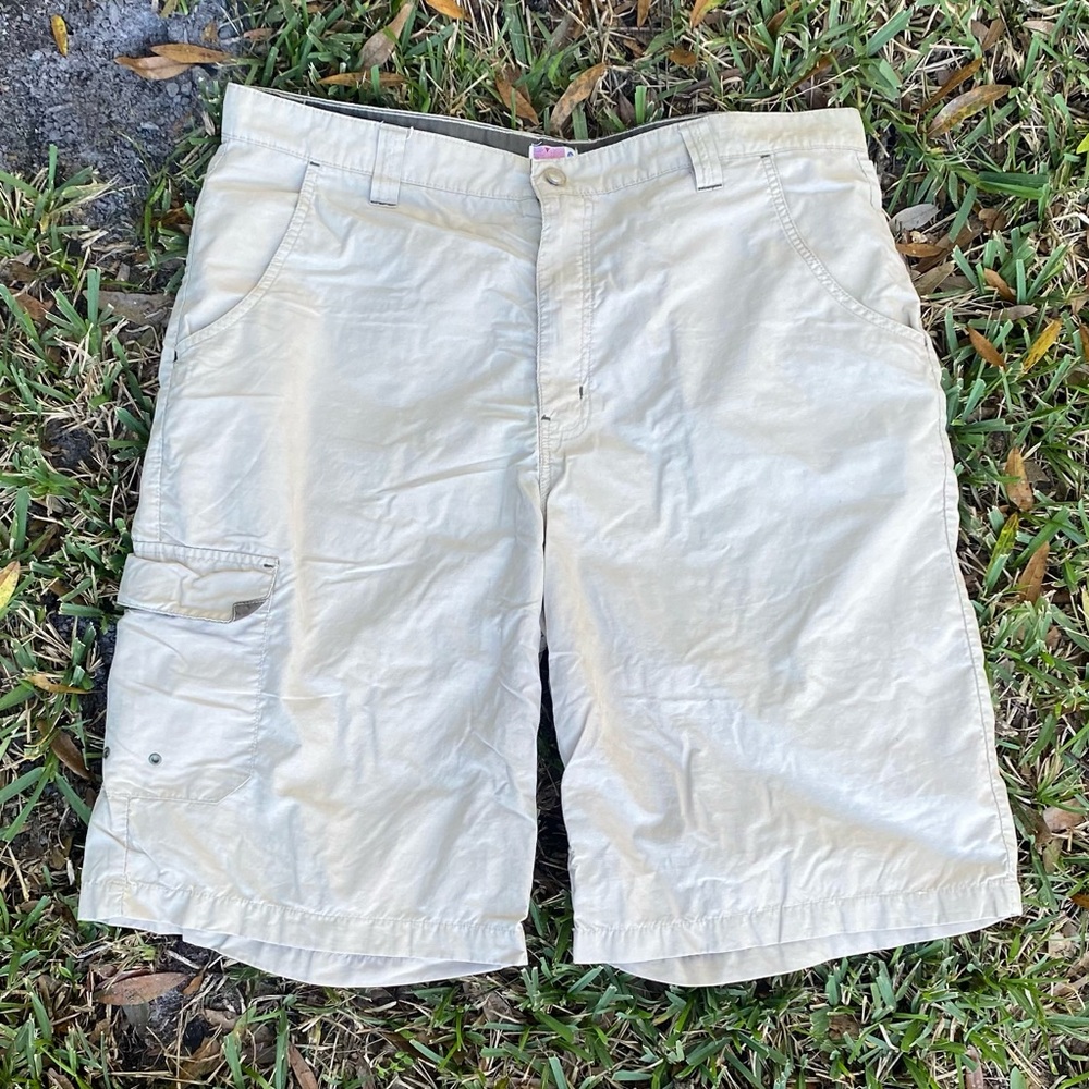 Utility Flat Front Shorts 38 Tan